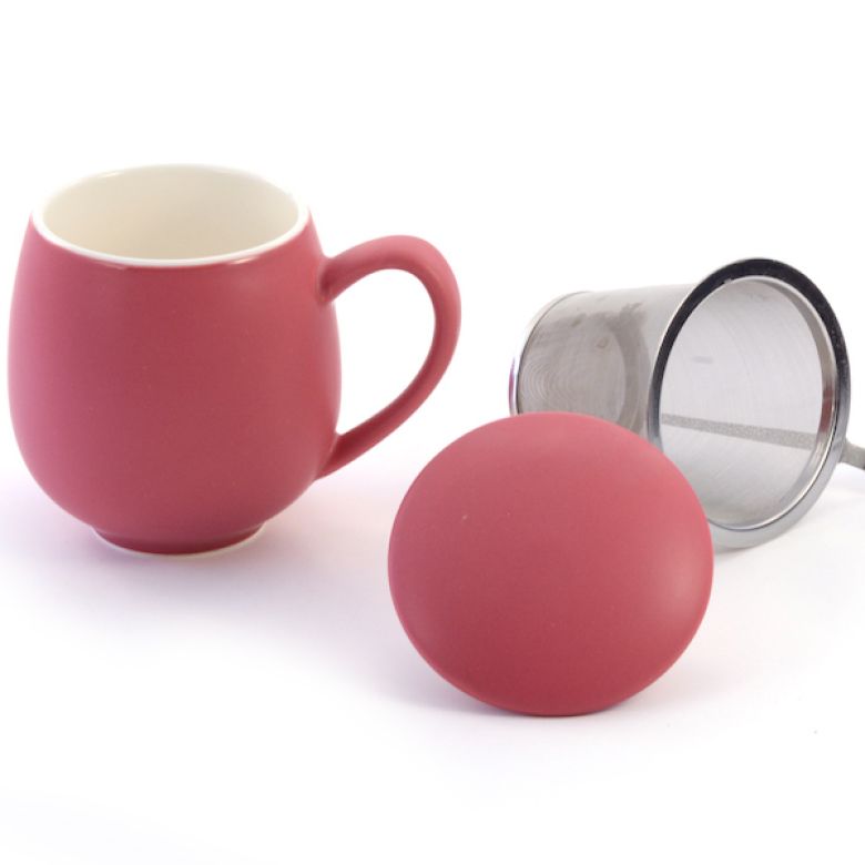 Matt Red Berry Infuser Mug